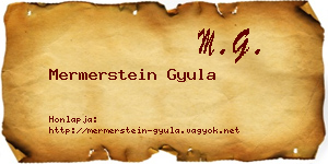 Mermerstein Gyula névjegykártya